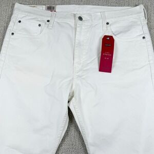 NWT Levi's 569 Mens 36x34 (Actual 38x34) White Loose Straight Stretch Jeans